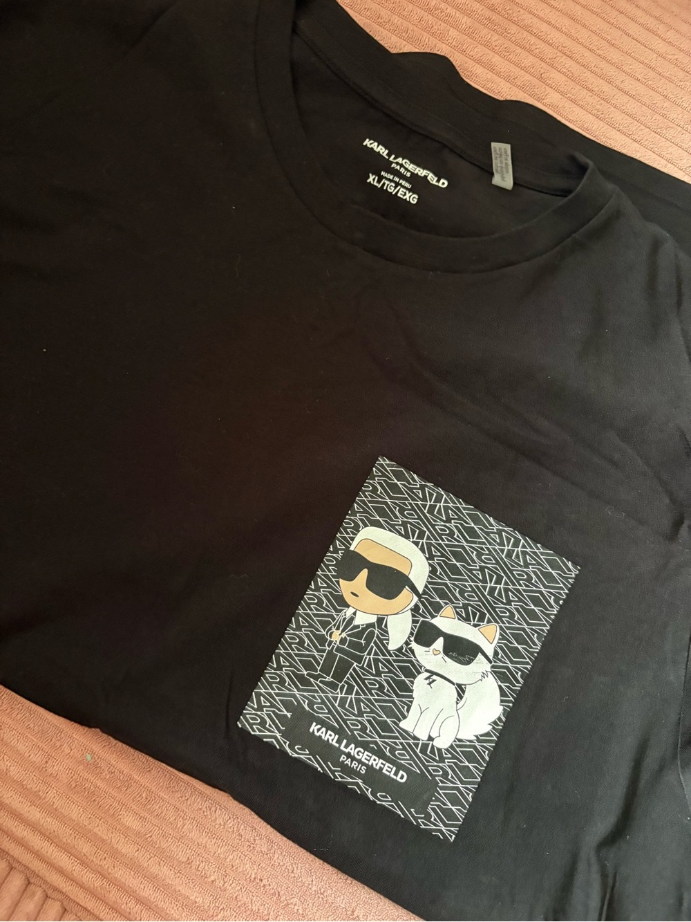 Karl Lagerfeld Black & White Cartoon Print Tee